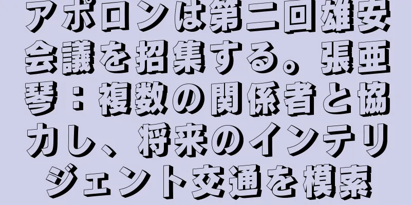 アポロンは第二回雄安会議を招集する。張亜琴：複数の関係者と協力し、将来のインテリジェント交通を模索