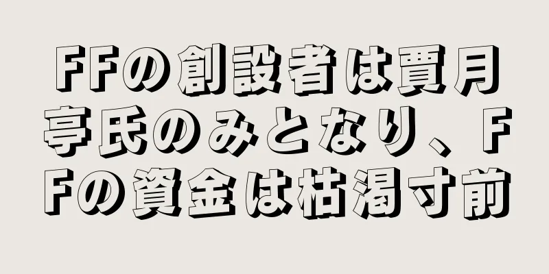 FFの創設者は賈月亭氏のみとなり、FFの資金は枯渇寸前