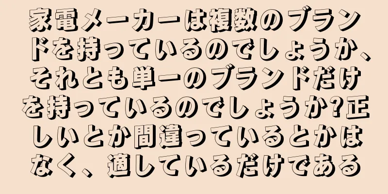家電メーカーは複数のブランドを持っているのでしょうか、それとも単一のブランドだけを持っているのでしょうか?正しいとか間違っているとかはなく、適しているだけである