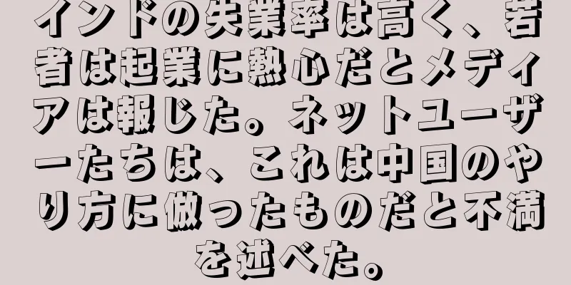 インドの失業率は高く、若者は起業に熱心だとメディアは報じた。ネットユーザーたちは、これは中国のやり方に倣ったものだと不満を述べた。