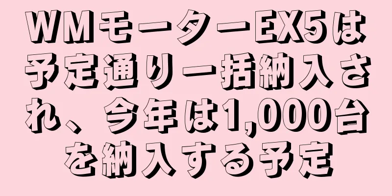 WMモーターEX5は予定通り一括納入され、今年は1,000台を納入する予定