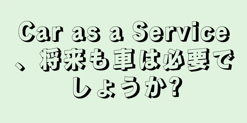 Car as a Service、将来も車は必要でしょうか?