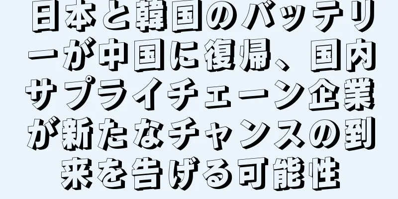 日本と韓国のバッテリーが中国に復帰、国内サプライチェーン企業が新たなチャンスの到来を告げる可能性
