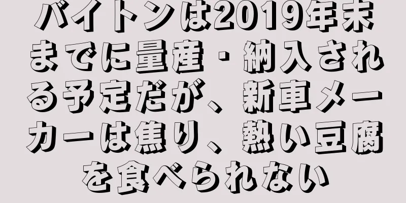 バイトンは2019年末までに量産・納入される予定だが、新車メーカーは焦り、熱い豆腐を食べられない