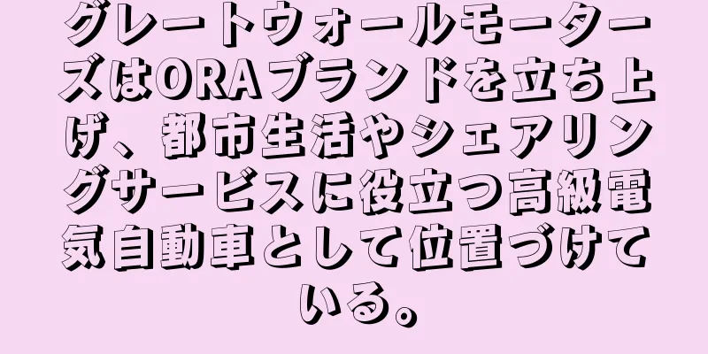 グレートウォールモーターズはORAブランドを立ち上げ、都市生活やシェアリングサービスに役立つ高級電気自動車として位置づけている。