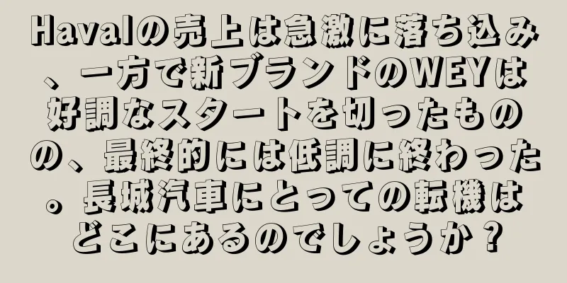 Havalの売上は急激に落ち込み、一方で新ブランドのWEYは好調なスタートを切ったものの、最終的には低調に終わった。長城汽車にとっての転機はどこにあるのでしょうか？