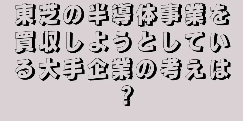東芝の半導体事業を買収しようとしている大手企業の考えは？