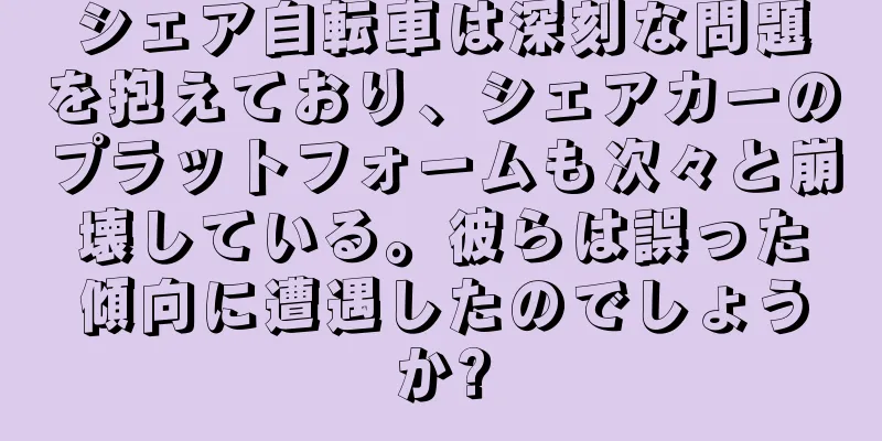 シェア自転車は深刻な問題を抱えており、シェアカーのプラットフォームも次々と崩壊している。彼らは誤った傾向に遭遇したのでしょうか?