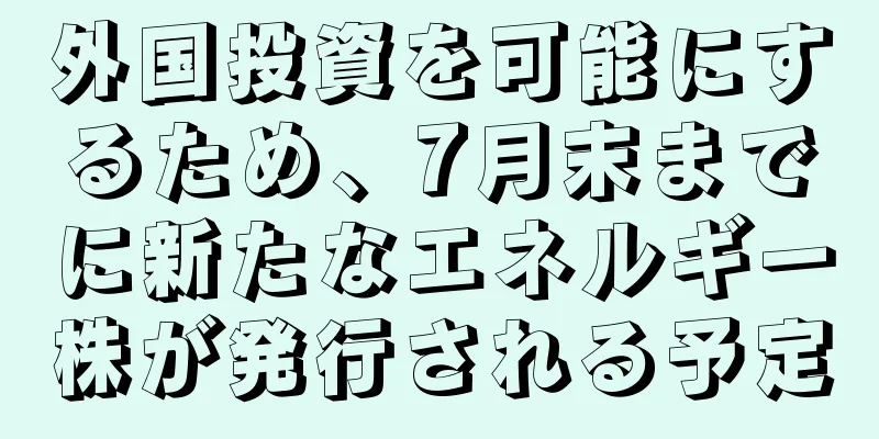 外国投資を可能にするため、7月末までに新たなエネルギー株が発行される予定