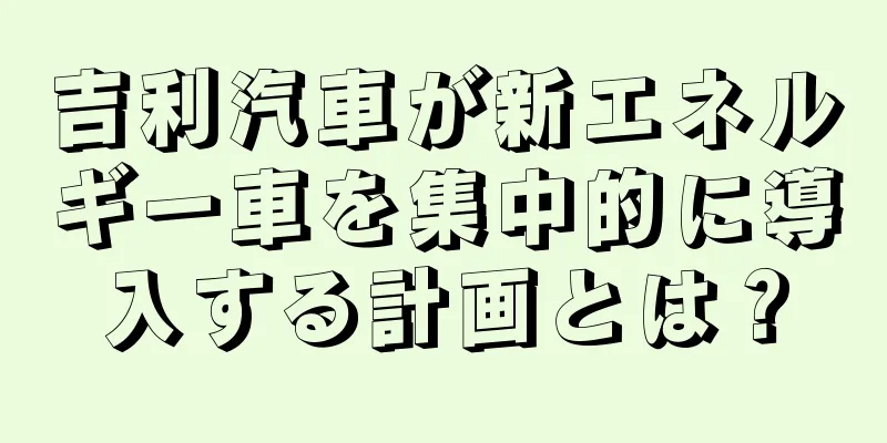 吉利汽車が新エネルギー車を集中的に導入する計画とは？