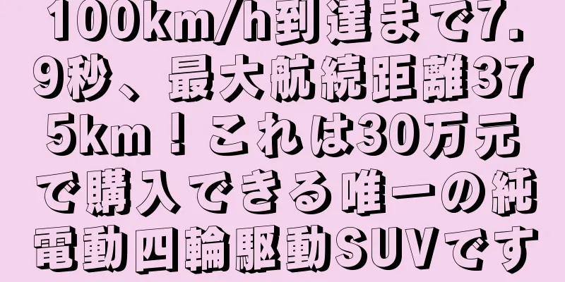 100km/h到達まで7.9秒、最大航続距離375km！これは30万元で購入できる唯一の純電動四輪駆動SUVです