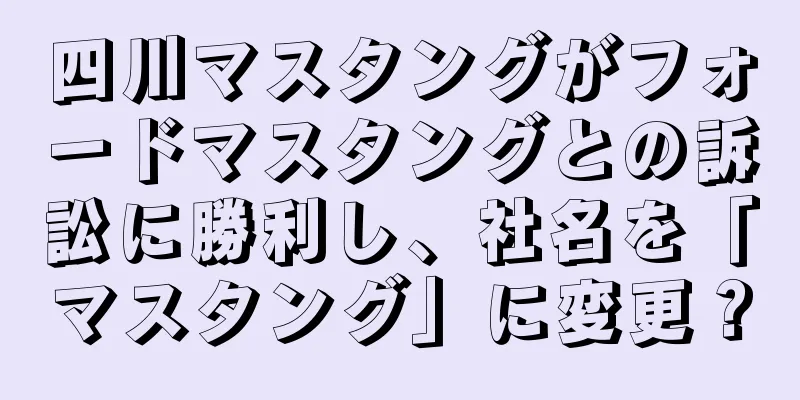 四川マスタングがフォードマスタングとの訴訟に勝利し、社名を「マスタング」に変更？