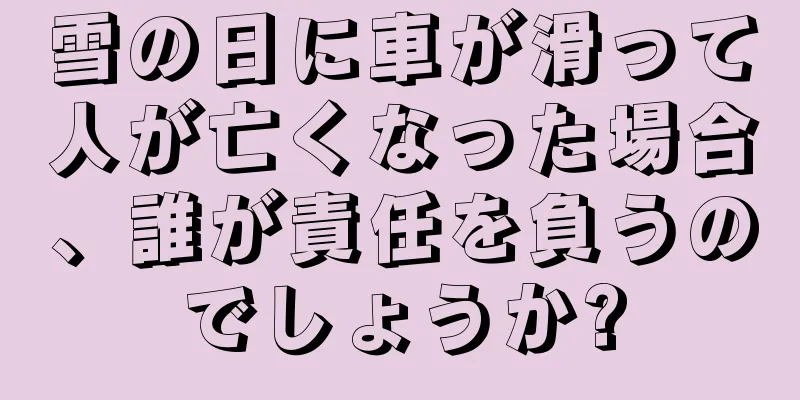雪の日に車が滑って人が亡くなった場合、誰が責任を負うのでしょうか?