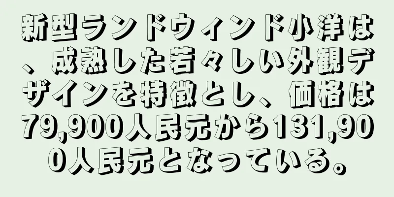 新型ランドウィンド小洋は、成熟した若々しい外観デザインを特徴とし、価格は79,900人民元から131,900人民元となっている。
