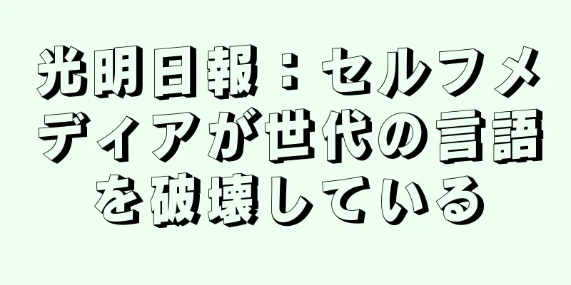 光明日報：セルフメディアが世代の言語を破壊している