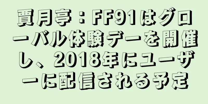 賈月亭：FF91はグローバル体験デーを開催し、2018年にユーザーに配信される予定
