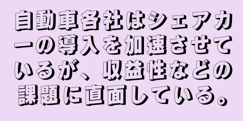 自動車各社はシェアカーの導入を加速させているが、収益性などの課題に直面している。
