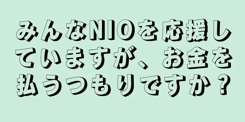 みんなNIOを応援していますが、お金を払うつもりですか？