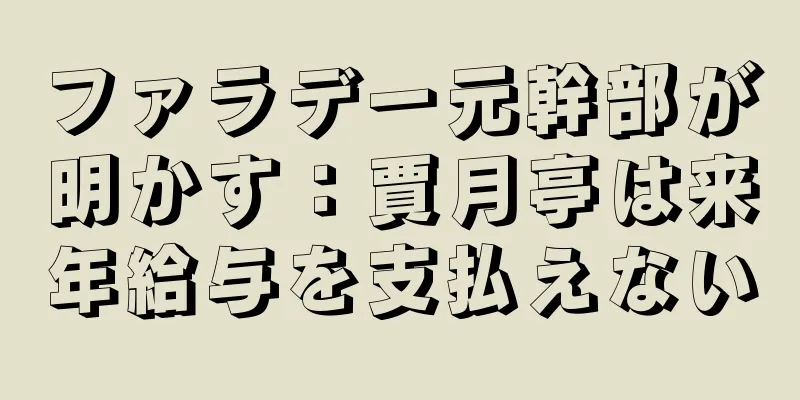 ファラデー元幹部が明かす：賈月亭は来年給与を支払えない
