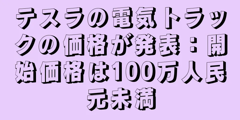 テスラの電気トラックの価格が発表：開始価格は100万人民元未満