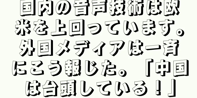 国内の音声技術は欧米を上回っています。外国メディアは一斉にこう報じた。「中国は台頭している！」