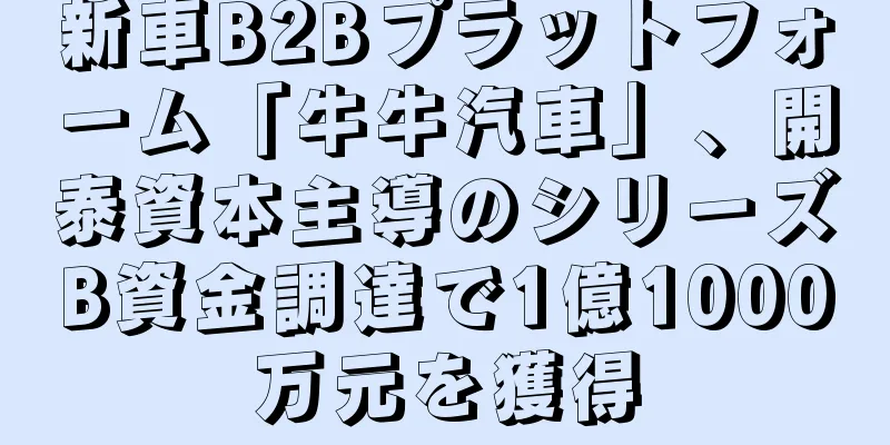 新車B2Bプラットフォーム「牛牛汽車」、開泰資本主導のシリーズB資金調達で1億1000万元を獲得