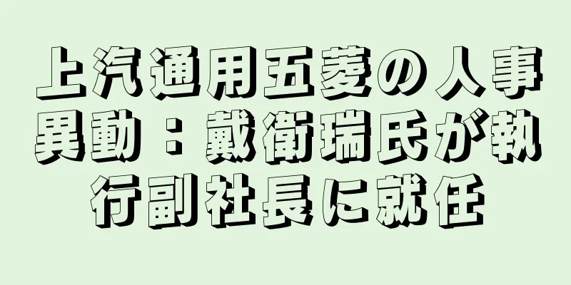上汽通用五菱の人事異動：戴衛瑞氏が執行副社長に就任