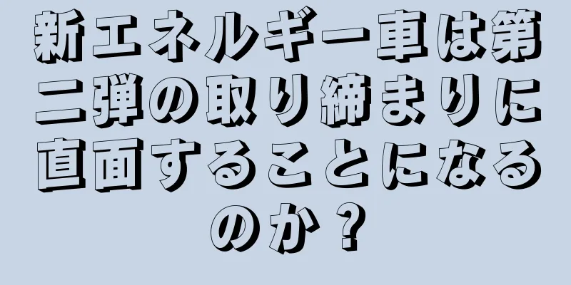 新エネルギー車は第二弾の取り締まりに直面することになるのか？