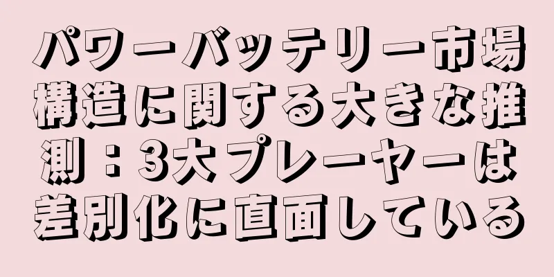 パワーバッテリー市場構造に関する大きな推測：3大プレーヤーは差別化に直面している