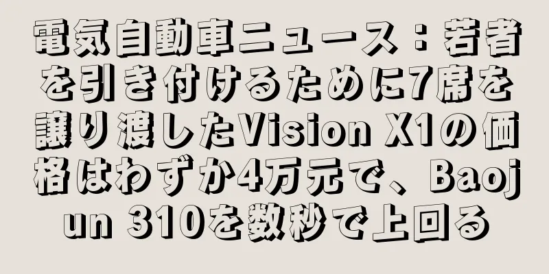 電気自動車ニュース：若者を引き付けるために7席を譲り渡したVision X1の価格はわずか4万元で、Baojun 310を数秒で上回る