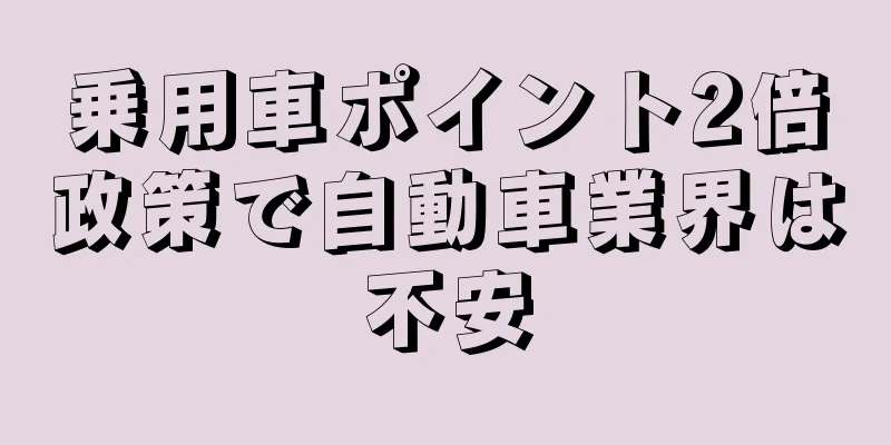 乗用車ポイント2倍政策で自動車業界は不安