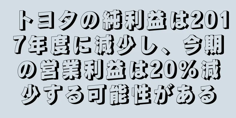 トヨタの純利益は2017年度に減少し、今期の営業利益は20％減少する可能性がある