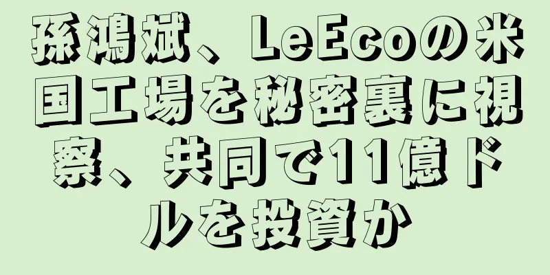 孫鴻斌、LeEcoの米国工場を秘密裏に視察、共同で11億ドルを投資か