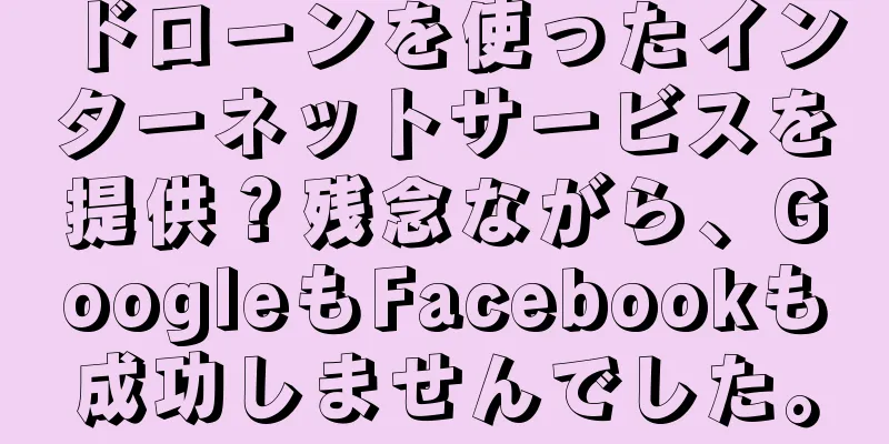 ドローンを使ったインターネットサービスを提供？残念ながら、GoogleもFacebookも成功しませんでした。