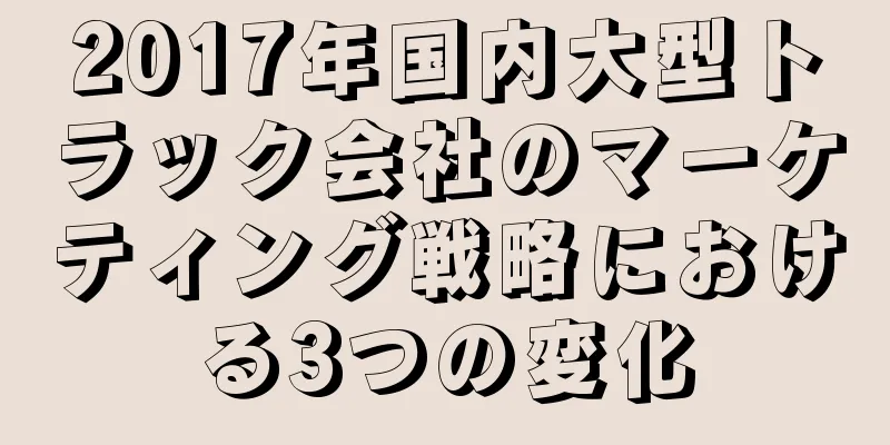 2017年国内大型トラック会社のマーケティング戦略における3つの変化