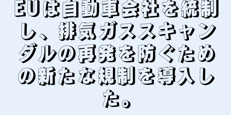 EUは自動車会社を統制し、排気ガススキャンダルの再発を防ぐための新たな規制を導入した。
