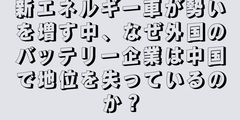 新エネルギー車が勢いを増す中、なぜ外国のバッテリー企業は中国で地位を失っているのか？