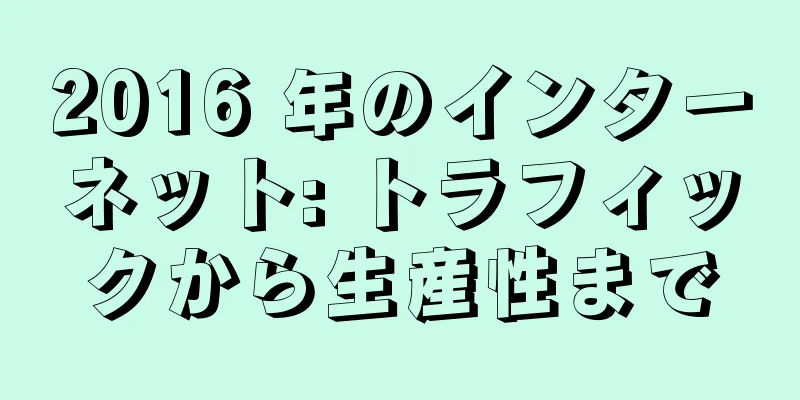 2016 年のインターネット: トラフィックから生産性まで