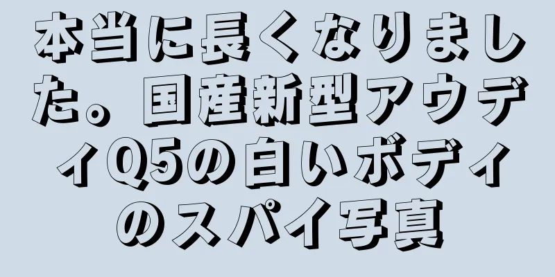 本当に長くなりました。国産新型アウディQ5の白いボディのスパイ写真
