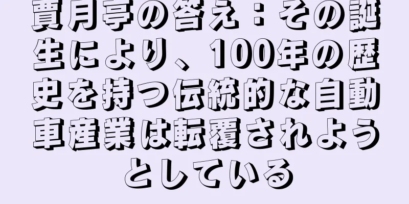 賈月亭の答え：その誕生により、100年の歴史を持つ伝統的な自動車産業は転覆されようとしている
