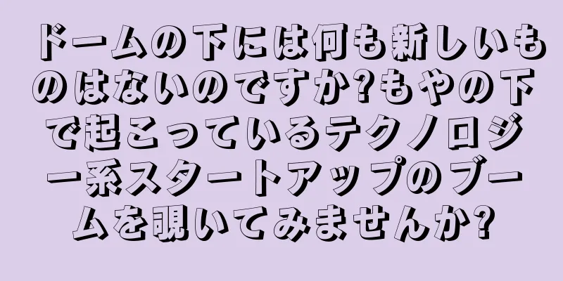 ドームの下には何も新しいものはないのですか?もやの下で起こっているテクノロジー系スタートアップのブームを覗いてみませんか?