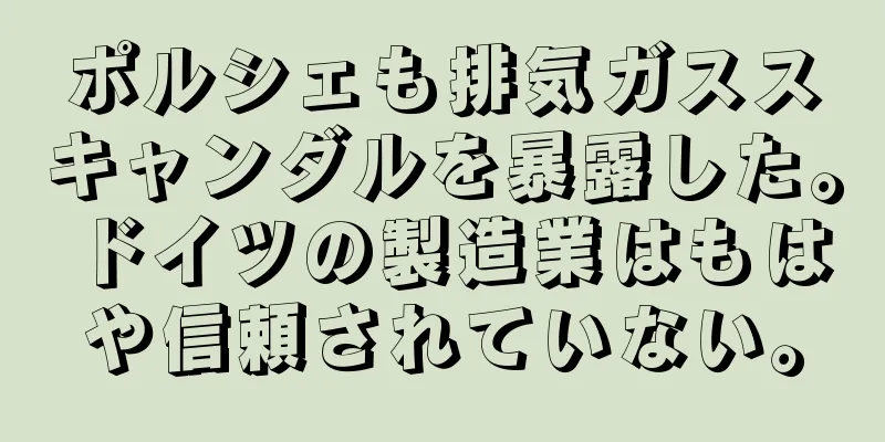 ポルシェも排気ガススキャンダルを暴露した。ドイツの製造業はもはや信頼されていない。