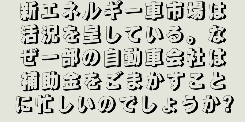 新エネルギー車市場は活況を呈している。なぜ一部の自動車会社は補助金をごまかすことに忙しいのでしょうか?