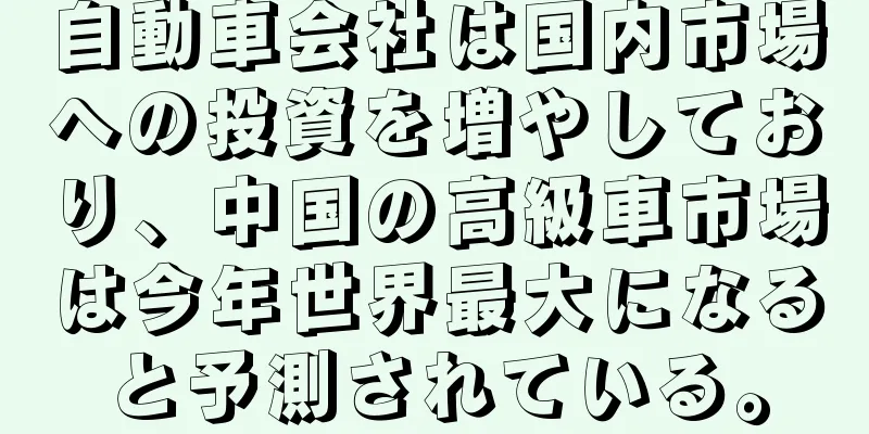 自動車会社は国内市場への投資を増やしており、中国の高級車市場は今年世界最大になると予測されている。