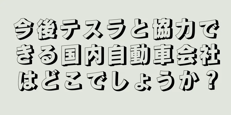 今後テスラと協力できる国内自動車会社はどこでしょうか？
