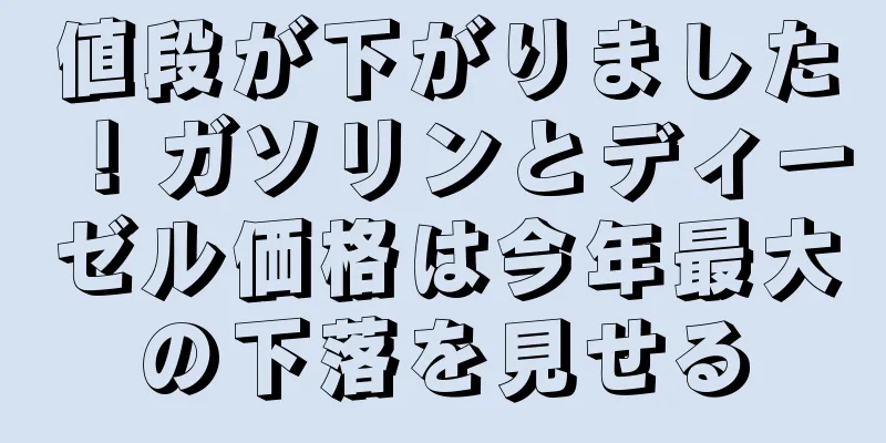 値段が下がりました！ガソリンとディーゼル価格は今年最大の下落を見せる
