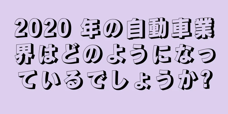 2020 年の自動車業界はどのようになっているでしょうか?
