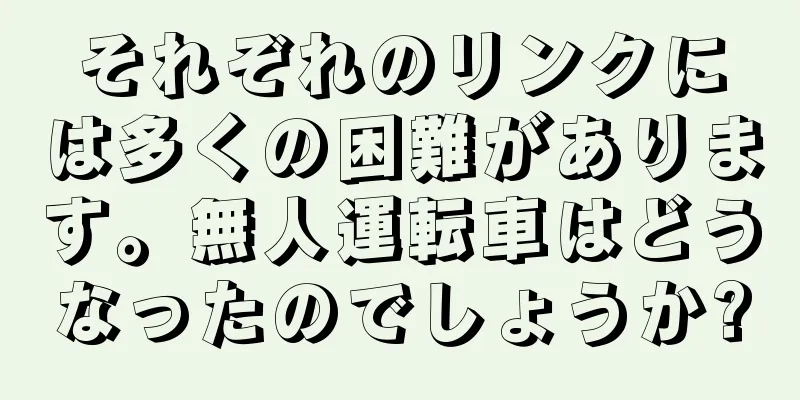 それぞれのリンクには多くの困難があります。無人運転車はどうなったのでしょうか?