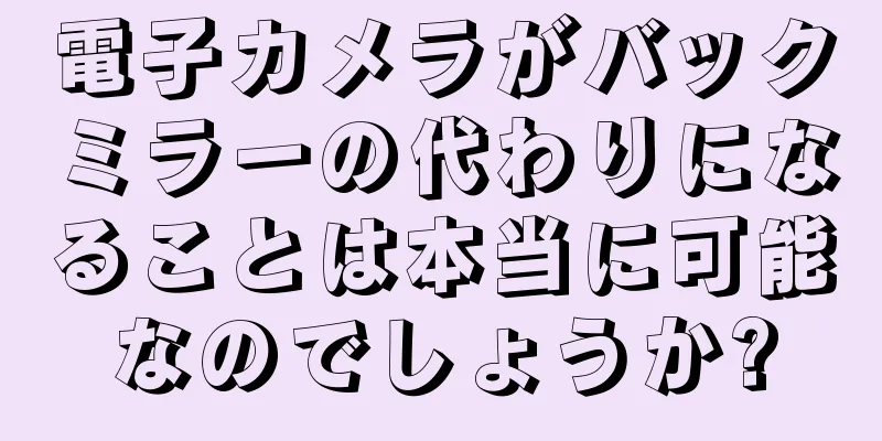 電子カメラがバックミラーの代わりになることは本当に可能なのでしょうか?