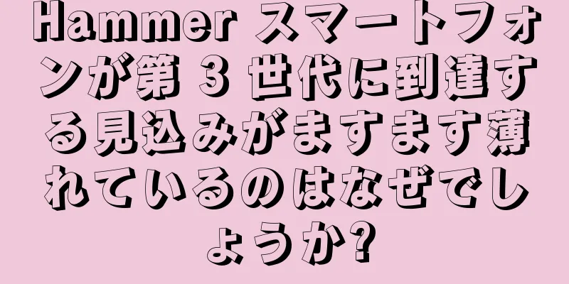 Hammer スマートフォンが第 3 世代に到達する見込みがますます薄れているのはなぜでしょうか?